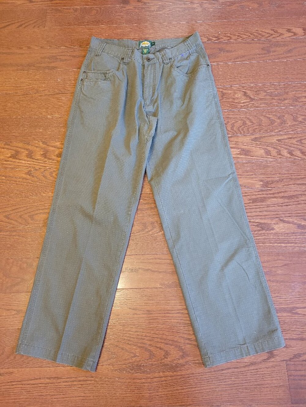 Cabela's Mens 36x34 Olive Green Ripstop Cotton Pants Straight Leg Outdoor Casual